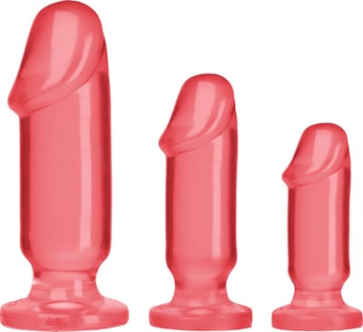 Doc Johnson Crystal Jellies Buttplug/anaaldildo Anal Starter Kit roze - 9,65 cm