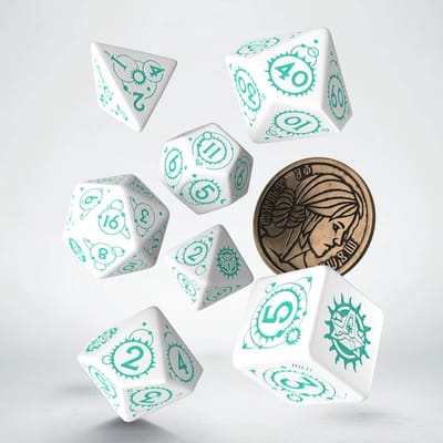 Q-Workshop The Witcher Dice Set - Ciri - The Law of Surprise (7 pcs + coin)