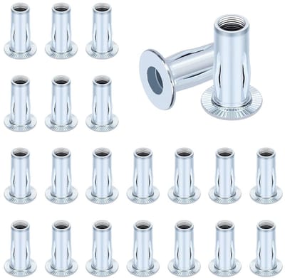 20 Stuks M5 Multi-Grip Rivetmoeren Set van Verchroomd Staal voor Constructie en Industrie - Voorgebogen Schacht en Draad Inzetstukken