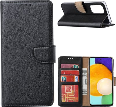 Hoesje Geschikt Voor Samsung Galaxy A53 / A53s hoesje bookcase Zwart - Hoesje Geschikt Voor Samsung Galaxy A53 wallet case portemonnee hoesje - A53 5G Hoes met Pasjeshouder cover