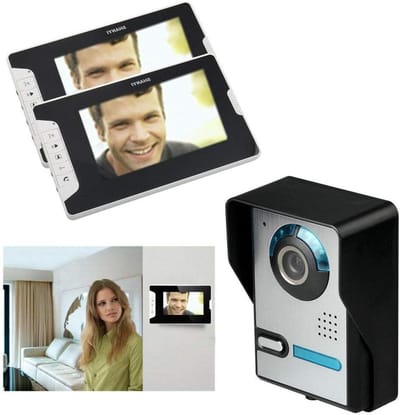 Video Deurintercom Set - Deurbel Camera - Veilige Toegang - 7 inch Kleuren Monitor - IP65 Waterdicht - Zilver