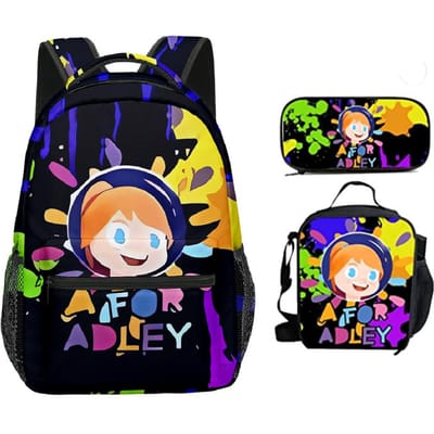 Luxe Nieuwigheid Populair Cool AFOR ADLEY 3D Print 3 stuks/Set Student Schooltassen Laptop Rugzak Crossbody Lunchtas Etui