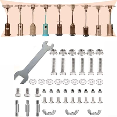Terrasverwarmer Onderdelen - Reparatieset Heater - Snelle Installatie - Complete Metalen Kit - 200x160mm - Zilver