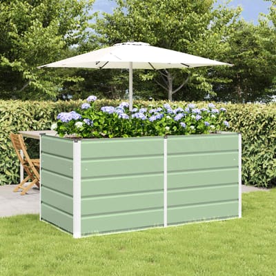 vidaXL - Plantenbak - Groen - 160 - x - 80 - x - 75 - cm - Staal