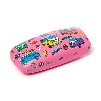 Brillenkoker/Zonnebril Houder Case - Volkswagen Busje T1 Retro - Roze - 5x16x6cm
