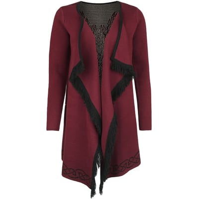 Black Premium by EMP Cardigan - Cardigan With Ornaments - S tot M - voor Vrouwen - bordeaux