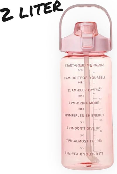 Drinkbeker Met Time Markers 2 Liter Roze