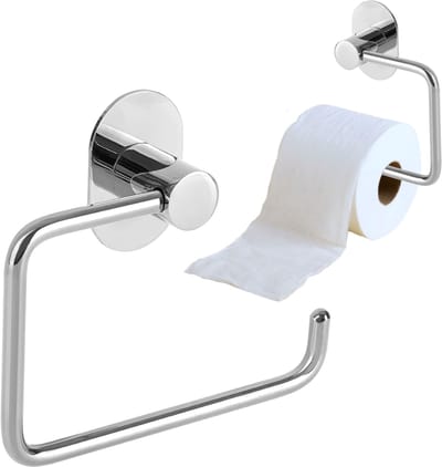 Laveo MIRI - Toiletrolhouder - Wandmontage - Zelfklevend - Chroom