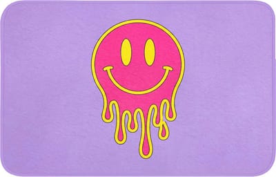 Badmat 80x50 cm - Antislip - Smiley - Drip - Neon - Badmatten voor badkamer - Badkamermat - Douchemat - Badkamer mat