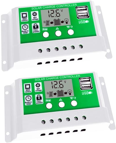 Store_7 - Solar Charging Controller - 30A PWM - LCD Display - 2 USB Poorten - Zonne-energie - Efficiënt opladen - Geschikt voor zonnepanelen - Comp...
