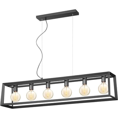 Home Sweet Home - Moderne Hanglamp Dito - 6 lichts hanglamp gemaakt van Metaal - Zwart - 140/18/124cm - Pendellamp geschikt voor woonkamer,