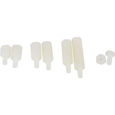 180 stuks doos M3 Nylon Schroef Moer Mannelijk Vrouwelijk Afstandshouder Combinatie Assortimentskit(Wit )