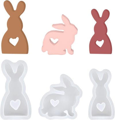 CE - Silicone Pasen Gietvorm - Konijntjesvorm - Herbruikbaar - 3 Stuks