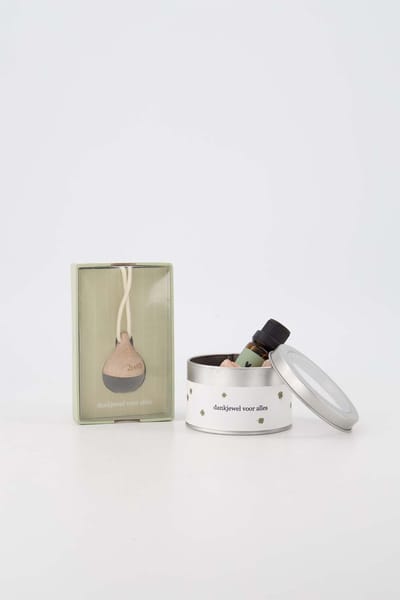 Zusss Set Van Een Geurhanger In Doosje Bedankt Voor Alles En Diffuser In Blikje Bedankt Voor Alles - Verjaardag - Cadeau Dames - Papier / Glas Lichtgroen