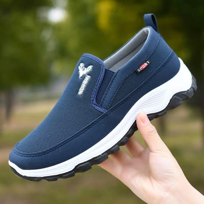 Heren Hardlopen Wandelen Sneakers Ademend Orthopedisch Reizen Gympen Instapper Comfortabel voor Buitenactiviteit Wandelen Lopen 44 gray