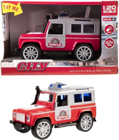 Jeep brandweerauto 17 cm met licht en geluid - Jono toys 4331