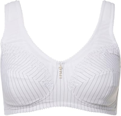 Ulla Popken - Dames - Ontlastingsbeha zonder beugel strasshanger - Sneeuwwit - Maat 130B