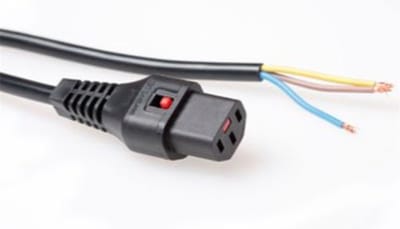 ACT Netsnoer C13 IEC Lock - open einde zwart 2 m, PC1025 AK5080