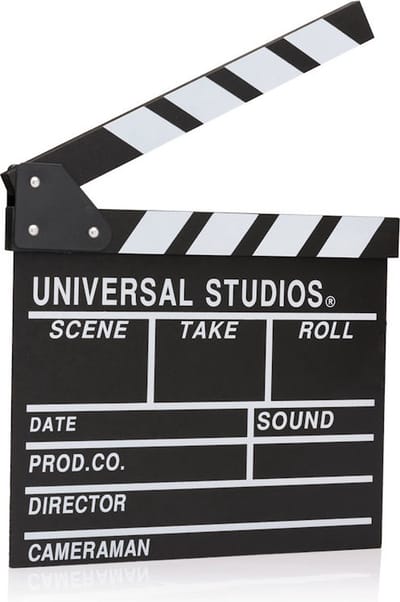Filmklapper Krijtbord - Hout - Decoratie voor filmfans - Film Movie regisseur Clapper board - Clapboard - 30 x 27 Cm