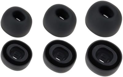 Zachte Silicoon Oplader Case voor In-Ear Oordopjes, Vervangende Oordopjes Tips, 3 Formaten en 3 Paar (Zwart)