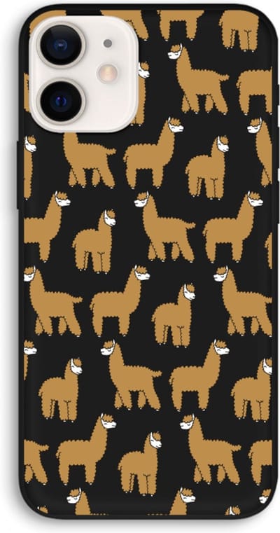 Case Company® - Hoesje geschikt voor iPhone 12 hoesje - Alpacas - Biologisch Afbreekbaar Telefoonhoesje - Bescherming alle Kanten en Schermrand