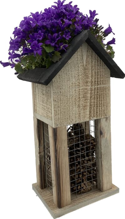 GARDEN SPIRIT Insectenhotel Bloempot groot 18 x 15 x 35 cm Dennenappel