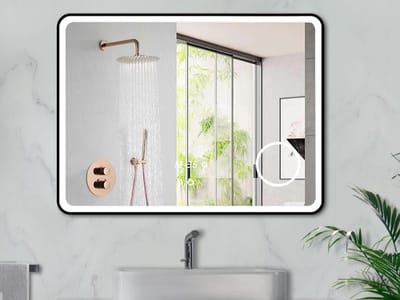 Badkamerspiegel - LED Verlichting - Anti-condens - Vergrootglas - Tijdsaanduiding
