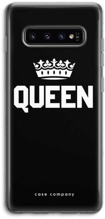 Case Company® - Hoesje geschikt voor Samsung Galaxy S10 4G hoesje - Queen zwart - Soft Cover Telefoonhoesje - Bescherming aan alle Kanten en Schermrand