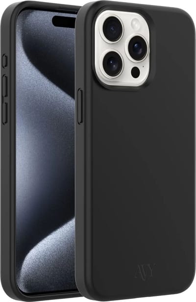 AVY Hoesje geschikt voor Apple iPhone 15 Pro | Compatibel met MagSafe | Back Cover | Liquid Silicone | Comfortabel in de Hand | Zwart