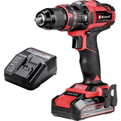 Einhell Accu Klopboor-/ Schroefmachine TE-CD 18/44 Li-i Kit - Power X-Change - 18 V/Li-ion - Met impactfunctie - 2 snelheden - 44 Nm - Incl. 1x 2,5 Ah accu en lader