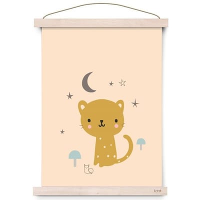 Petit Monkey poster Leopard peach 29.7 x 42 cm