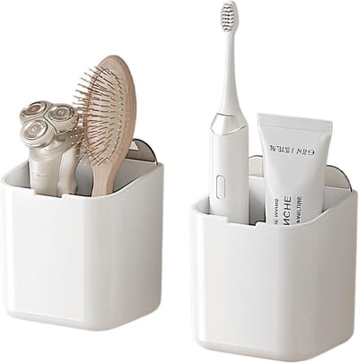Praktische Wandhouder Organizer met Deksel, Zelfklevende Opbergdozen voor Badkamer, Make-up en Kantoor, Ideaal voor Douche en Deur