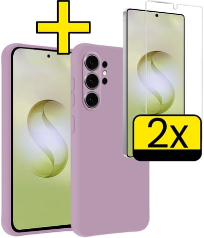 Hoesje - Met 2x Screenprotector - Geschikt voor Samsung Galaxy S26 Ultra - Sterk & Shockproof - Back Cover - Siliconen Case - Telefoon Hoes - Telefoonhoesjes - Lila