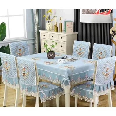 Moderne Universele Stoelhoes Europese Kantzoom Eettafelkleed Kussenset Bedrukte Huishoudelijke Stoelkussenhoes 110x160cm  1pcs