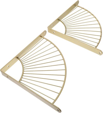 Wandplankhouders Set - Gouden Steunen - Planken Bevestigen - IJzeren Constructie - 2 Stuks - Goud