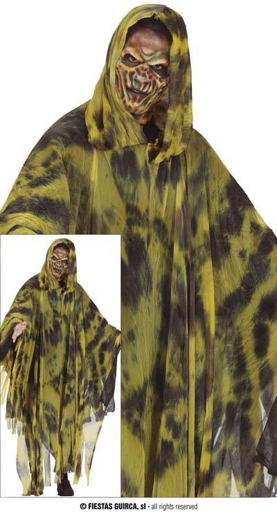 Fiestas Guirca - Heren poncho yellow ghost - L - Carnavalskleding - Carnaval - carnavalskleding 2027 - Carnaval kostuum