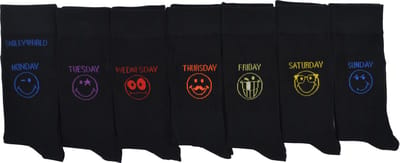 SmileyWorld® - 7-PACK - Sokken - Happy faces socks - 7 paar - hoogwaardige katoen - zwart - maat 39/42