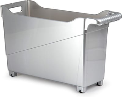 Plasticforte Trolley - zilverkleurig - L45 x B17 x H29 cm - opberger op wieltjes
