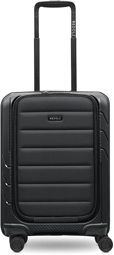 Redolz Essentials 17 4-wiel cabine trolley 55 cm soft-pocket laptop compartiment - Hybride - TSA slot - black