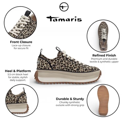 Tamaris damestrainers 1-23731-41 360 Damestrainers Vegan M2373141 Luipaard