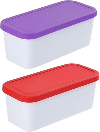Set van 2 ijshouders met deksel voor zelfgemaakt ijs, ideale vriesdozen voor opslag en versheid van ijscreaties