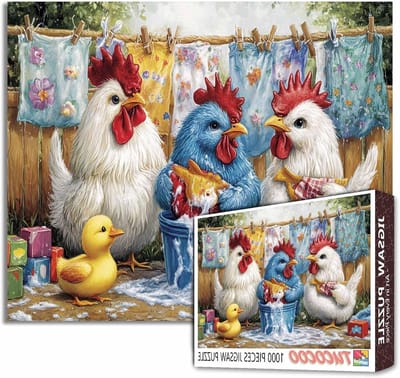 Legpuzzel 1000 Stukjes - Puzzel Volwassenen Dieren - Ontspannende Huisdecoratie - Gerecycled Puzzelbord - 70x50cm - Wasserij Dier