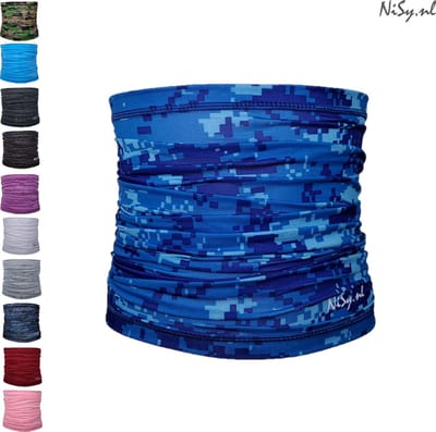 NiSy.nl Multifunctionele Nekwarmer | Sjaal | Bandana | Sporten | Unisex | One Size | Navy Blue