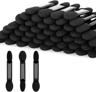 100 stuks oogschaduw applicators zwart - sponskwast voor make-up - cosmeticakwasten - make-up aanbrengtool