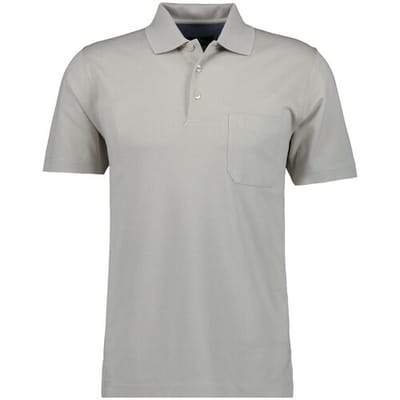 Ragman Polo Softknit Fine Jacquard Pattern Beige / male