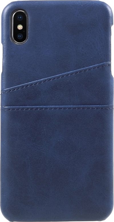Peachy Duo Cardslot Wallet kunstleer kaarthouder hoesje geschikt voor iPhone XS Max case - Blauw
