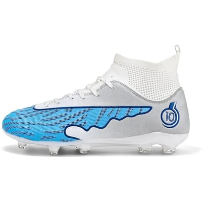 Chaussures de Football pour Hommes Entraînement Rapide Crampons de Football Terrain Professionnel Chaussures de Football en Salle Crampons de Club Baskets Unisexe Garçon 33