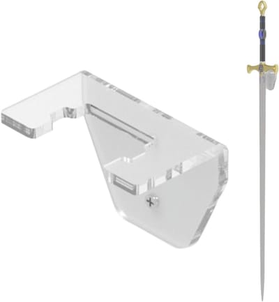 Lichtzwaard standaard - Wanddisplay houder - Zwaarden tonen - Ruimtebesparend ontwerp - 97 x 57 cm - Transparant
