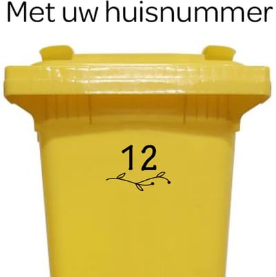 Klikosticker - met uw huisnummer - zwart - weerbestendig - brievenbussticker - containersticker - 14 cm x 21 cm