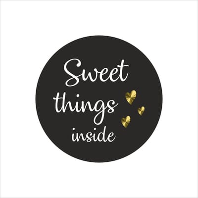 Elegante Sluitstickers - Sluitzegels - Rol van 250 - Ø39mm - Sweet Things Inside- Etiketten - Handmade